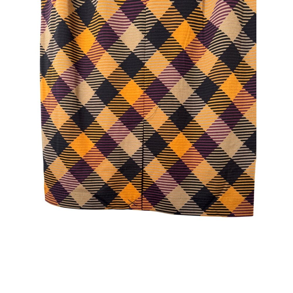NWT Grace Elements Medium Multicolor Gold Plum Black Camel Geometric Tight Skirt - Picture 9 of 13